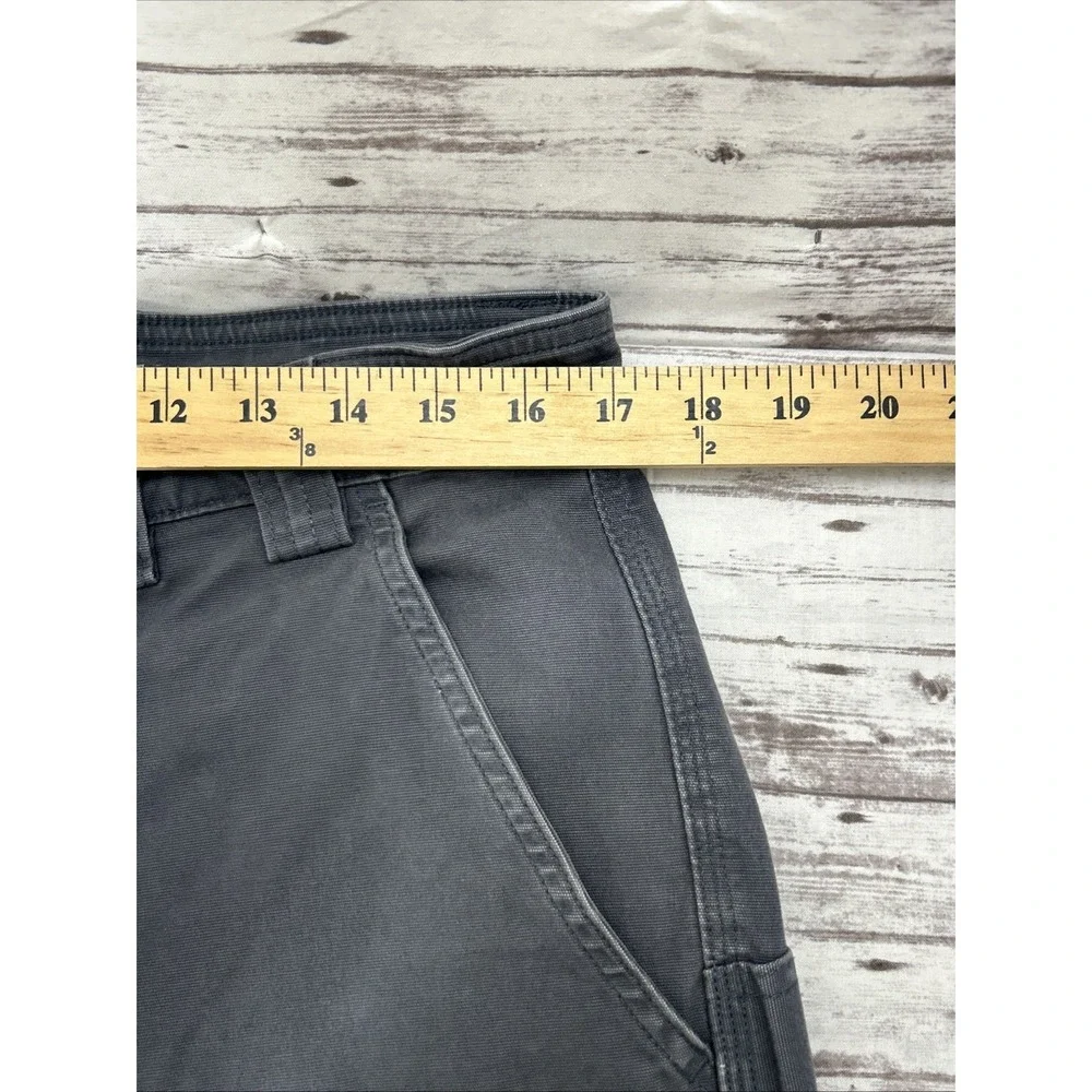 Duluth Flex Fire Hose Relaxed Fit Cargo Work Pants Men 34x31 Gray Canvas Stretch
